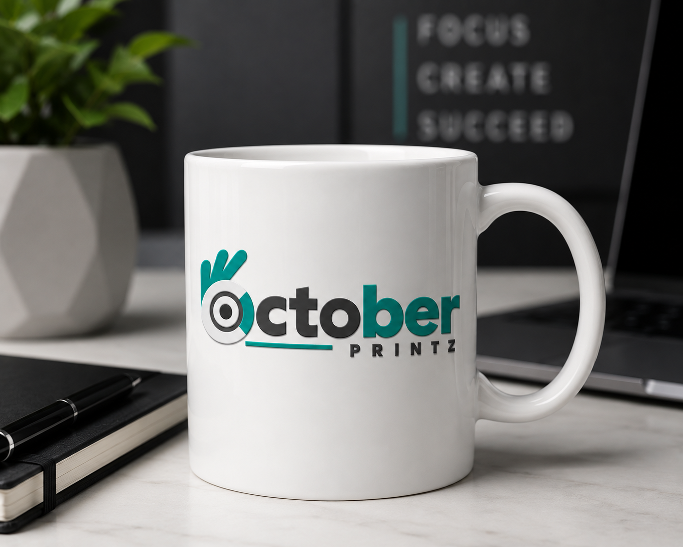 Printed ceramic mug
